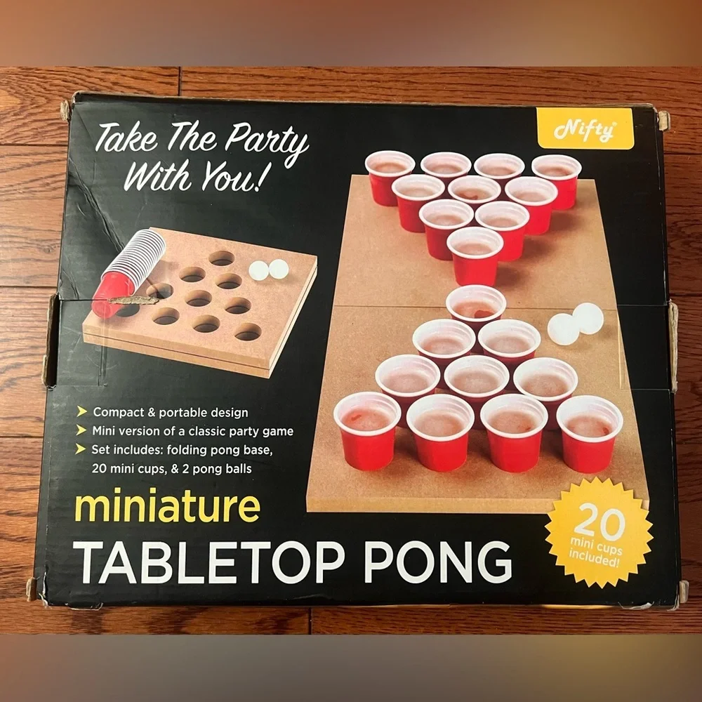 🆕Miniature Tabletop Pong Set - Red